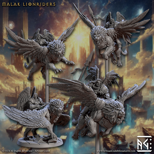 Aetherial Lions with Rider (Set of 4) | Wrath of Malakim