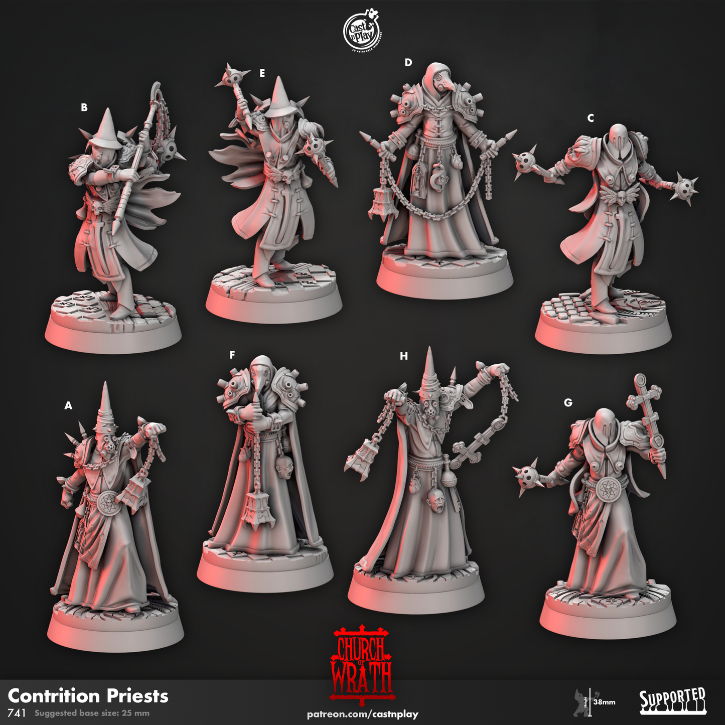 Contrition Priests (Set of 8) | Church of Wrath