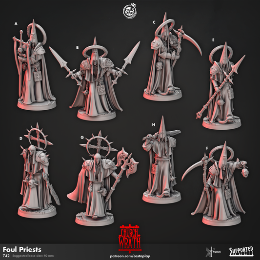 Foul Priests (Set of 8) | Church of Wrath