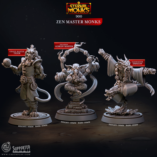 Zen Master Monks (Set of 3)  | Eternal Monks