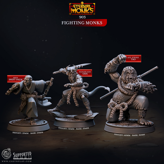 Fighting Monks (Set of 3)  | Eternal Monks