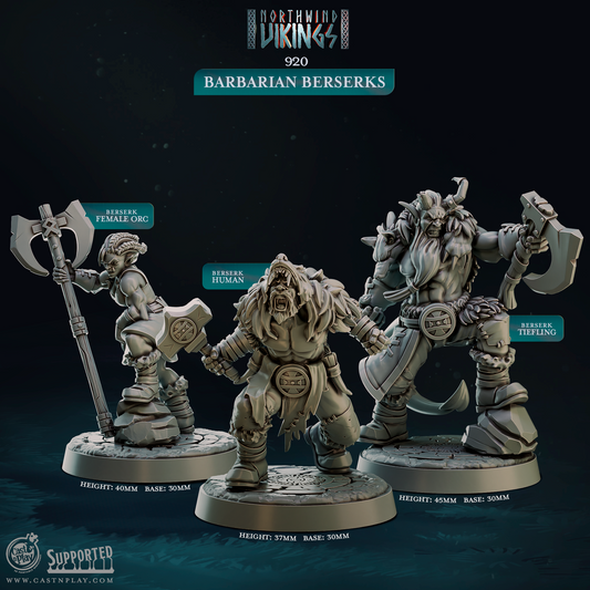 Barbarian Berserks (Set of 3)  | Northwind Vikings